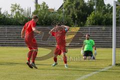 Bayernliga Süd - Saison 2021/2022 - FC Ingolstadt 04 II - Schwaben Augsburg -  1:0 Treffer durch Senger Michael (#21 FCI) - jubel - Patrick Rösch Torwart Augsburg - Foto: Meyer Jürgen