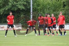 Testspiel; 3. Liga; TSV Berching - FC Ingolstadt 04; vor dem Spiel Lukas Fröde (34, FCI) Ryan Malone (16, FCI) Daouda Beleme (9, FCI) David Udogu (47, FCI) Mustafa Alper Özden (4, FCI) Marcel Costly (22, FCI) Benedikt Schwarzensteiner (2, FCI)