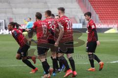 3. Liga - FC Ingolstadt 04 - Waldhof Mannheim - Tor Jubel Caniggia Ginola Elva (14, FCI) Stefan Kutschke (30, FCI) Marcel Gaus (19, FCI) Thomas Keller (27, FCI) Fatih Kaya (9, FCI)