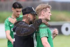 Landesliga - Saison 2024/25 - SV Manching - FC Kempten - Trainer Serkan Demir (SV Manching) - Rainer Meisinger (Nr.8 - SV Manching) - Foto: Meyer Jürgen