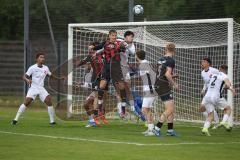 Bayernliga Nord - Saison 2024/25 - FC Ingolstadt 04 II - ATSV Erlangen - Tobias Schröck (Nr.21 - FCI U21) - Markert Lukas weiss Erlangen - Foto: Meyer Jürgen