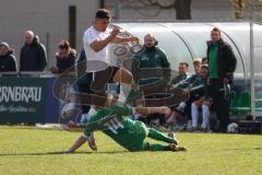 Fussball - Kreisliga - FC Gerolfing - SV Karlshuld - Anastasios Porfyriadis weiss Gerolfing - Daniel Hammer grün Karlshuld - Foto: Meyer Jürgen