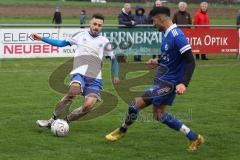 Kreisliga - Saison 2022/2023 - Sv Hundszell - TSV Ober/Unterhaunstadt - Manuel Wittmann weiss Hundszell - Enes Erdogan blau Oberh.stadt - Foto: Meyer Jürgen