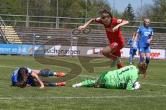 2. Frauen-Bundesliga Süd - Saison 2020/2021 - FC Ingolstadt 04 - SG 1899 Hoffenheim II - Reischmann Stefanie (#21 FCI) - Dick Laura Torwart Hoffenheim - Foto: Meyer Jürgen