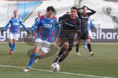3. Liga - Saison 2025/26 - Hansa Rostock - FC Ingolstadt 04  - Carlsen Frederic Bennedsgaard (Nr.8 - FCI) - Ahmet Gürleyen (Nr.15 - Hansa Rostock) - Foto: Meyer Jürgen