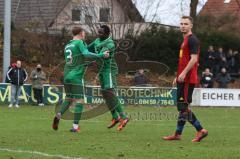 BZL - Oberbayern Nord - SV Manching - SV Kasing -  Der 2:0 Führungstreffer durch Rybalko Johann grün Manching - jubel - Ousseynou Tamba (#10 Manching) -  - Foto: Jürgen Meyer