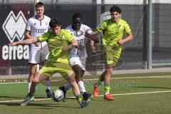 U17 DFB-Nachwuchsliga - Saison 2024/25 - FC Ingolstadt 04 - TSG Hoffenheim - David Creta gelb Hoffenheim - Omotolani Oladosu weiss FCI - Foto: Meyer Jürgen
