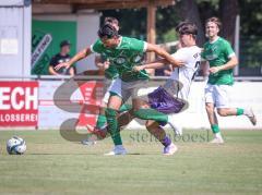 Freundschaftsspiel - FC Gerolfing - VFR Neuburg - Atilla Demir (Nr.29 - FC Gerolfing)- Flamur Idrizi (Nr.23 - VFR Neuburg) - Foto: Meyer Jürgen