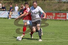 A-Klasse - Saison 2022/2023 - SV irsching - Knodorf - TV 1911 Vohburg  - Nicolas Nest weiss Irsching - Timo Sedlmeier rot Vohburg #5 - Foto: Meyer Jürgen