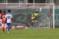 Kreisliga - Saison 2023/2024 - Türk SV Ingolstadt - TSV Mümchsmünster - Der 1:1 Ausgleichstreffer durch Steven Spieß rot Türk Sv - jubel - Michael Baumgartner Torwart M-münster - Foto: Meyer Jürgen