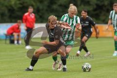 Landesliga - Saison 2025/26 - SV Manching - FC Memmingen II - Nico Daffner (Nr.14 - SV Manching) - Jarsch Linus schwarz Memmingen  - Foto: Meyer Jürgen