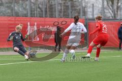 2. Bundesliga Frauen - Saison 2023/24 - FC Ingolstadt 04 Frauen - FC Carl Zeiss Jena - Nina Penzkofer (Nr.29 - FCI) - Juckel Nelly weiss Jena - Janning Jasmin Torwart Jena - Foto: Meyer Jürgen