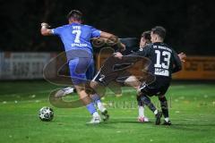 Landesliga - Saison 2026/27 - SV Manching - VFB Durach - Dominik Brnadic (Nr.2 - SV Manching) - Aydin Berkan (Nr.13 - SV Manching) - Manuel Durst blau Durach  - Foto: Meyer Jürgen
