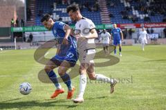 3. Liga; SV Meppen - FC Ingolstadt 04; Zweikampf Kampf um den Ball Arian Llugiqi (25, FCI) Mazagg Lukas (27 SVM)