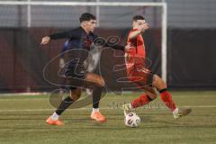 *** Bayernliga Nord - Saison 2025/26 - FC Ingolstadt 04 II - ASV Neumarkt - Ognjen Draculic (Nr.9 - FC Ingolstadt II) - Elias Schumm rot Neumarkt - Foto: Meyer Jürgen