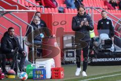 2.BL; FC Ingolstadt 04 - SV Sandhausen; an der Seitenlinie, Spielerbank Cheftrainer Rüdiger Rehm (FCI) links Sportmanager Malte Metzelder (FCI)