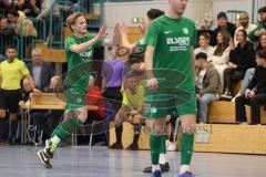 2024_1_6 - Saison 2023/24 - Lotto - Bayern Hallen Cup - Lindenkreuzhalle  - Vorrunde - MTV Ingolstadt - SV Manching  -Rainer Meisinger grün Manching mit dem 1:0 Führungstreffer - jubel -  - Foto: Meyer Jürgen