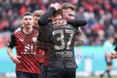 3. Liga; FC Ingolstadt 04 - 
Rot-Weiss Essen; Tor Jubel Treffer Jannik Mause (7, FCI) Pascal Testroet (37, FCI) Felix Keidel (43, FCI)