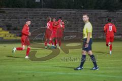 Bayernliga Süd - Saison 2022/2023 - FC Ingolstadt 04 -  VFB Hallbergmoos - Der 1:1 Ausgleichstreffer durch Udogu David (Nr.2 - Fc Ingolstadt 04 II) - Jubel - Juan Ignacio Cabrera rot FCI -  Nduka Donald (Nr.4 - Fc Ingolstadt 04 II) - - Foto: Meyer Jürgen