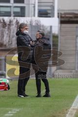 3. Liga - SpVgg Unterhaching - FC Ingolstadt 04 - Direktor Sport Michael Henke (FCI) und Cheftrainer Tomas Oral (FCI) vor dem Spiel