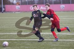 AUDI - Schanzer Amateurcup 2023 - Vorrunde - SV Walpertskirchen - SV Zuchering - Lukas Bartsch rot Zuchering - Louis Schwarz schwarz Walpertskirchen - Foto: Meyer Jürgen