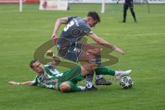 Landesliga - Saison 2025/26 - SV Manching - TSV Jetzendorf - Fabian  Neumayer (Nr.9 - SV Manching) - Dustin Kothmair grau Jetzendorf - Foto: Meyer Jürgen