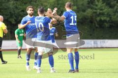 Kreisklasse - Saison 2022/2023 - TSV Ingolstadt Nord - FC Grün Weiss Ingolstadt - Der 1:0 Führungstreffer durch Jean Toribio blau TSV Ing.Nord - Jubel  - Foto: Meyer Jürgen