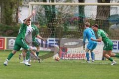 Landesliga - Saison 2024/25 - SV Manching - FC Kempten -  Der 1:0 Führungstreffer durch - Simon Berger (Nr.5 - SV Manching) - jubel - Krieger Adrian #13 Kempten - Siebken Christoph Torwart Kempten - Seifert Alexander #17 Kempten - Foto: Meyer Jürgen