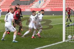 3. Liga - FC Ingolstadt 04 - Waldhof Mannheim - Tor Jubel Caniggia Ginola Elva (14, FCI) Ferati Arianit (10 Mannheim) Martinovic Dominik (11 Mannheim)