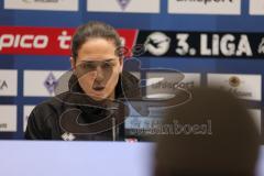 3. Liga - Saison 2025/26 - Waldhof Mannheim  -  FC Ingolstadt 04 - Cheftrainerin Sabrina Wittmann (FC Ingolstadt 04) bei der PK nach dem Spiel - XXXXX - Foto: Meyer Jürgen
