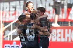 3. Liga - Saison 2024/25 - FC Ingolstadt 04 - SV Wehen Wiesbaden - Der 2:1 Führungstreffer - jubel - Benjamin Kanuric (Nr.8 - FCI) -- Foto: Meyer Jürgen