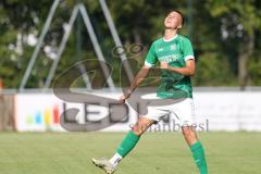 Kreisliga - Saison 2023/2024 - FC Gerolfing - FC Hitzhofen/Oberzell - Julien Bajer grün Gerolfing - ärgert sich - - Foto: Meyer Jürgen