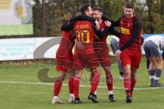 2023_11_5 - SV Kasing - TV Münchsmünster - Kreisliga - Saison 2023/24 -  Der 1:0 Führungstreffer durch - Martin Oblinger rot Kasing - jubel -  Foto: Meyer Jürgen