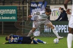 3. Liga; SV Waldhof Mannheim - FC Ingolstadt 04; Zweikampf Kampf um den Ball Valmir Sulejmani (7, FCI) Schnatterer Marc (13 WM)