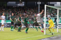 3.Liga - Saison 2023/2024 - Preußen Münster - FC Ingolstadt 04 - Der 0:1 Führungstreffer durch Jannik Mause (Nr.7 - FCI)- jubel - Torwart Max Schulze Niehues (Nr.35 - Preussen Münster) -  - Foto: Meyer Jürgen