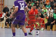 Lotto - Hallen - Bayerncup - Oberbayern -  Saison 2022/2023  - FC Fatih Ing - MTV Ingolstadt - 2:0 - Halbfinale - Deniz Sari rot #17 Fatih Ing - Foto: Meyer Jürgen