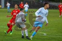 Bayernliga - U17 - Saison 2022/2023 - FC Ingolstadt 04 -  1860 München - Zeitler Denis rot FCI - Torwart Dunker Mauricio 1860 München - Foto: Meyer Jürgen