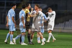 Toto-Pokal 2024; TürkGücü München - FC Ingolstadt 04; Streit auf dem Platz Sebastian Grönning (11, FCI) Haimerl, Deniz (5TGM) Bekaj, Mohamed (4 TGM)