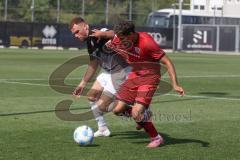 * Testspiel - Saison 2025/26 - FC Ingolstadt 04 - FSV Zwickau - Yann Sturm (Nr.7 - FC Ingolstadt 04) - Oliver Fobassam (Nr.22 - FSV Zwickau) - Foto: Meyer Jürgen