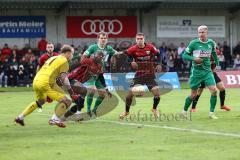 Toto-Pokal; VfB Eichstätt - FC Ingolstadt 04; Hans Nunoo Sarpei (18 FCI) Torwart Florian Rauh (Nr.21 - VfB) Nikola Stevanovic (15, FCI)