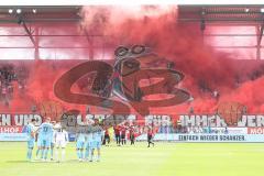 3.Liga - Saison 2022/2023 - FC Ingolstadt 04 -  SV Wehen Wiesbaden - Choreo - Banner - Südkurve -  Foto: Meyer Jürgen