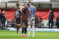 3. Liga; TSV 1860 München - FC Ingolstadt 04; Gelbe Karte  für Max Dittgen (10, FCI) Reinthaler Max (16 TSV) debattiert