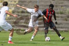 *** Bayernliga Nord - Saison 2025/26 - FC Ingolstadt 04 II - ATSV Erlangen - Jason Osei Tutu (Nr.11 - FC Ingolstadt II) - Ulrich Spies weiss Erlangen - Foto: Meyer Jürgen