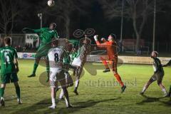 Bezirksliga - Saison 2022/2023 - SV Manching  - FC Aschheim - Mamadou Diallo grün Manching - Falk Schubert  #13 weiss Aschheim - Pascal Jakob Torwart Aschheim - Foto: Meyer Jürgen