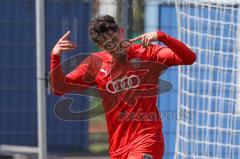 Bayernliga Süd - Saison 2021/2022 - FC Ingolstadt 04 II - TürkAugsburg - Der 2:0 Führungstreffer durch Domislic Renato (#17 FCI) rot - jubel - Foto: Meyer Jürgen