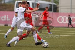 Bayernliga Süd - Saison 2022/2023 - FC Ingolstadt 04 -  VFR Garching - Keidel Felix (Nr.6 - Fc Ingolstadt 04 II) - Sebastian Hofmaier weiss Garching - Foto: Meyer Jürgen