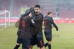 3. Liga; SSV Jahn Regensburg - FC Ingolstadt 04; Tor Jubel Treffer 0:3 Marcel Costly (22, FCI) Georgios Antzoulas (6, FCI) Gustav Christensen (24, FCI)