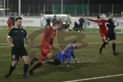 Bayernliga Süd - Saison 2021/2022 - FC Ingolstadt 04 II - VFR Garching - Der 1:0 Führungstreffer durch Domislic Renato (#17 FCI) - jubel - Dachs Dominic Torwart Garching - Sallisidid Nikoloas #11 Garching - Foto: Meyer Jürgen