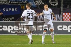 3. Liga; SV Waldhof Mannheim - FC Ingolstadt 04; Danke Dominik Franke (3 FCI) an Denis Linsmayer (23, FCI)