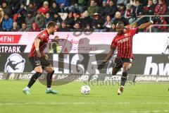 3. Liga; FC Ingolstadt 04 - TSV 1860 München; Moussa Doumbouya (27, FCI) Schoß Pascal Testroet (37, FCI)